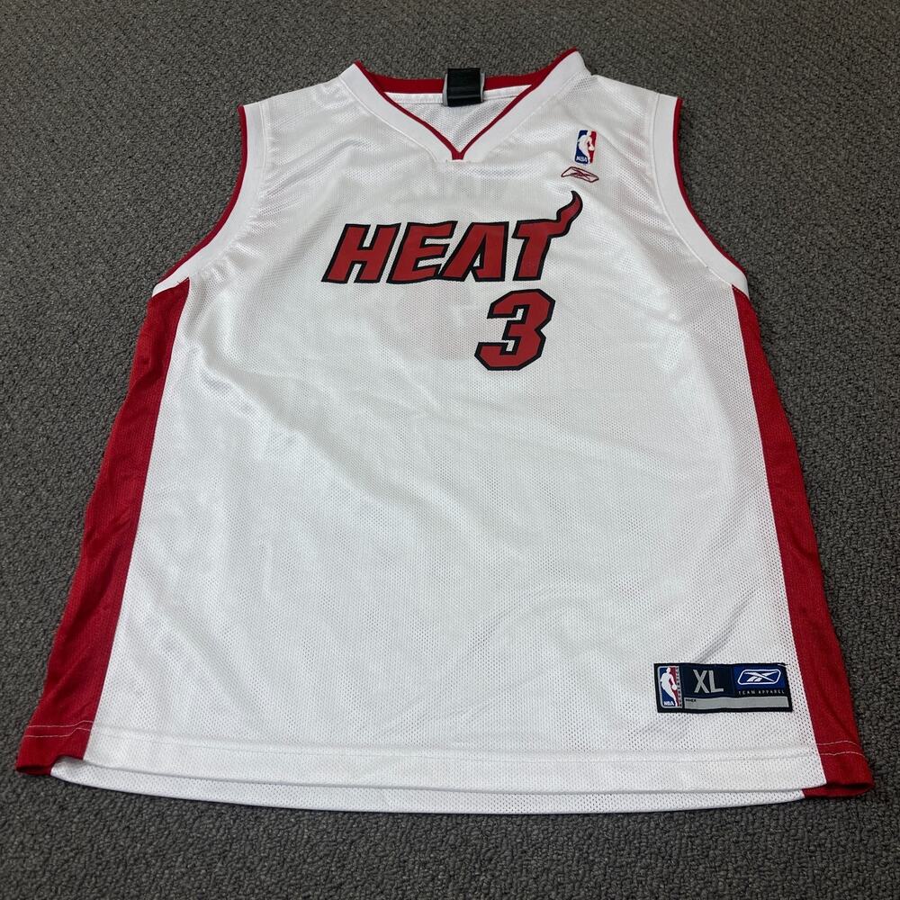 Dwayne Wade Youth XL 18-20 Reebok NBA Basketball Jersey Miami Heat Red #3